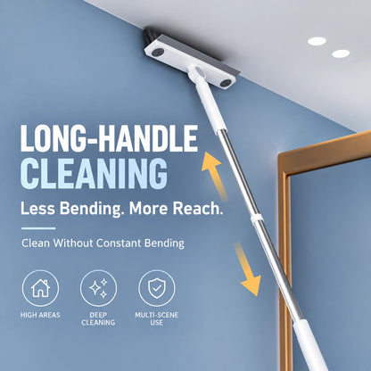 V-Shaped Grout Cleaning Brush with Squeegee & 180° Head