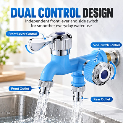 Dual Outlet Faucet with Independent Controls | 4 Colors