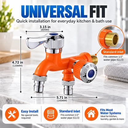 Dual Outlet Faucet with Independent Controls | 4 Colors
