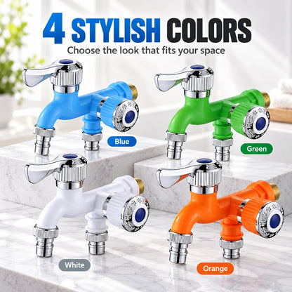Dual Outlet Faucet with Independent Controls | 4 Colors