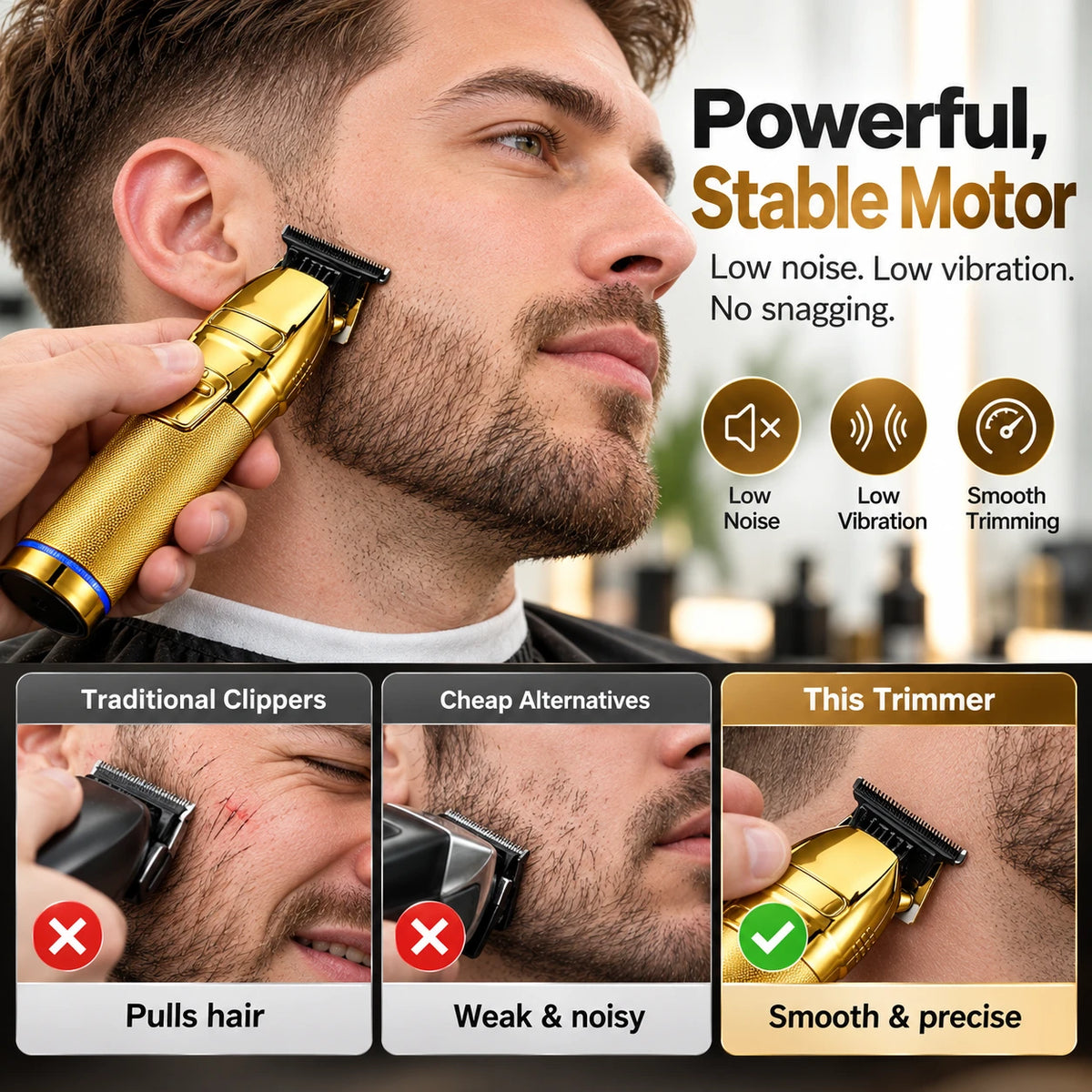 Rechargeable Hair Clipper with 4 Guide Combs | 120+ Min