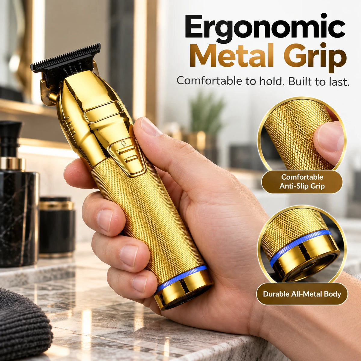 Rechargeable Hair Clipper with 4 Guide Combs | 120+ Min