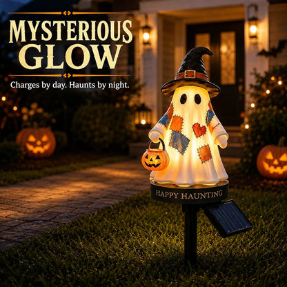Solar Ghost Garden Stake Lights — Outdoor Halloween Pathway Decor