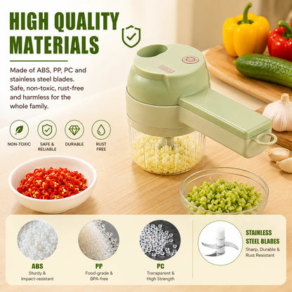 4-in-1 Electric Vegetable Chopper & Slicer | USB-C