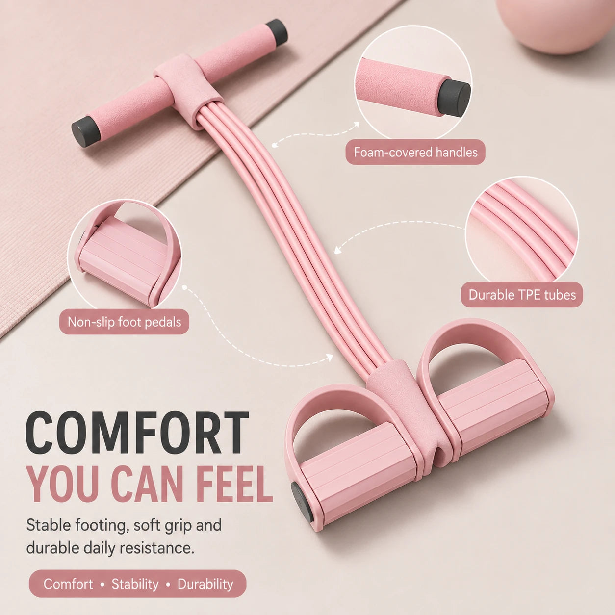 Pedal Resistance Trainer for Home Workouts & Leg Toning