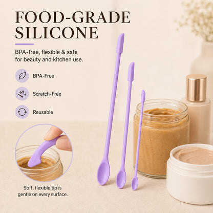 3-Piece Silicone Jar Spatula Set for Bottles & Jars