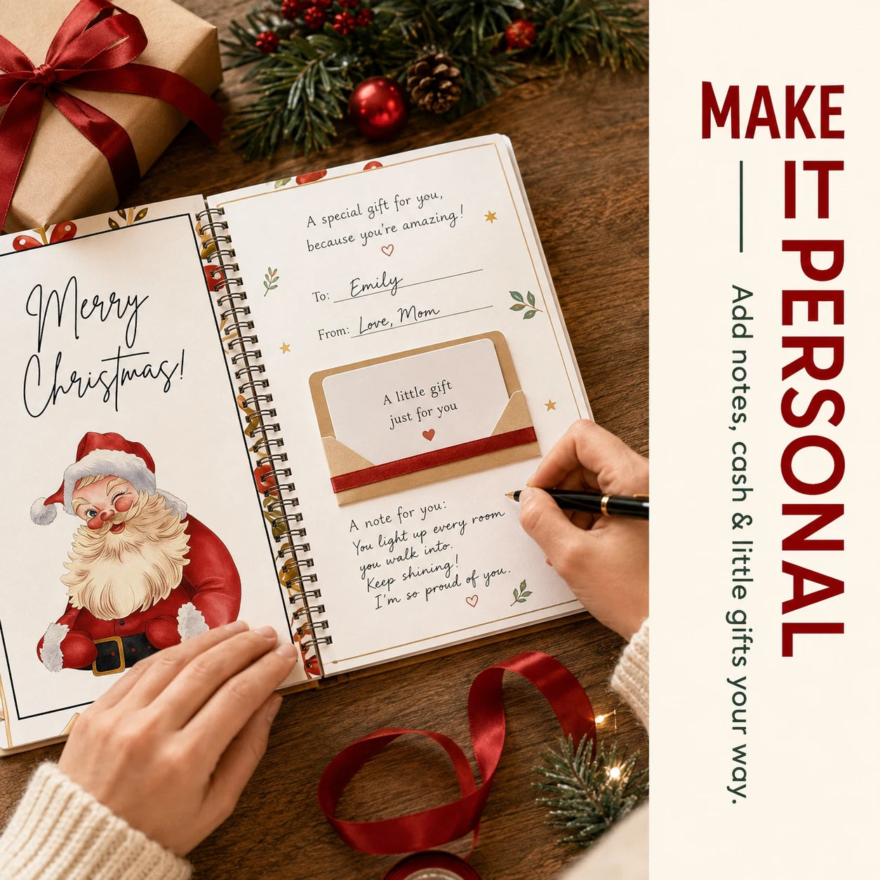 🎄 Christmas Gift Card Book – Personalized Holiday Gift