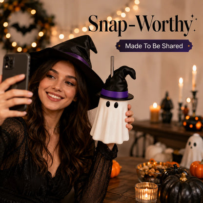Halloween Ghost Can Cover | Reusable Spooky Drink Holder