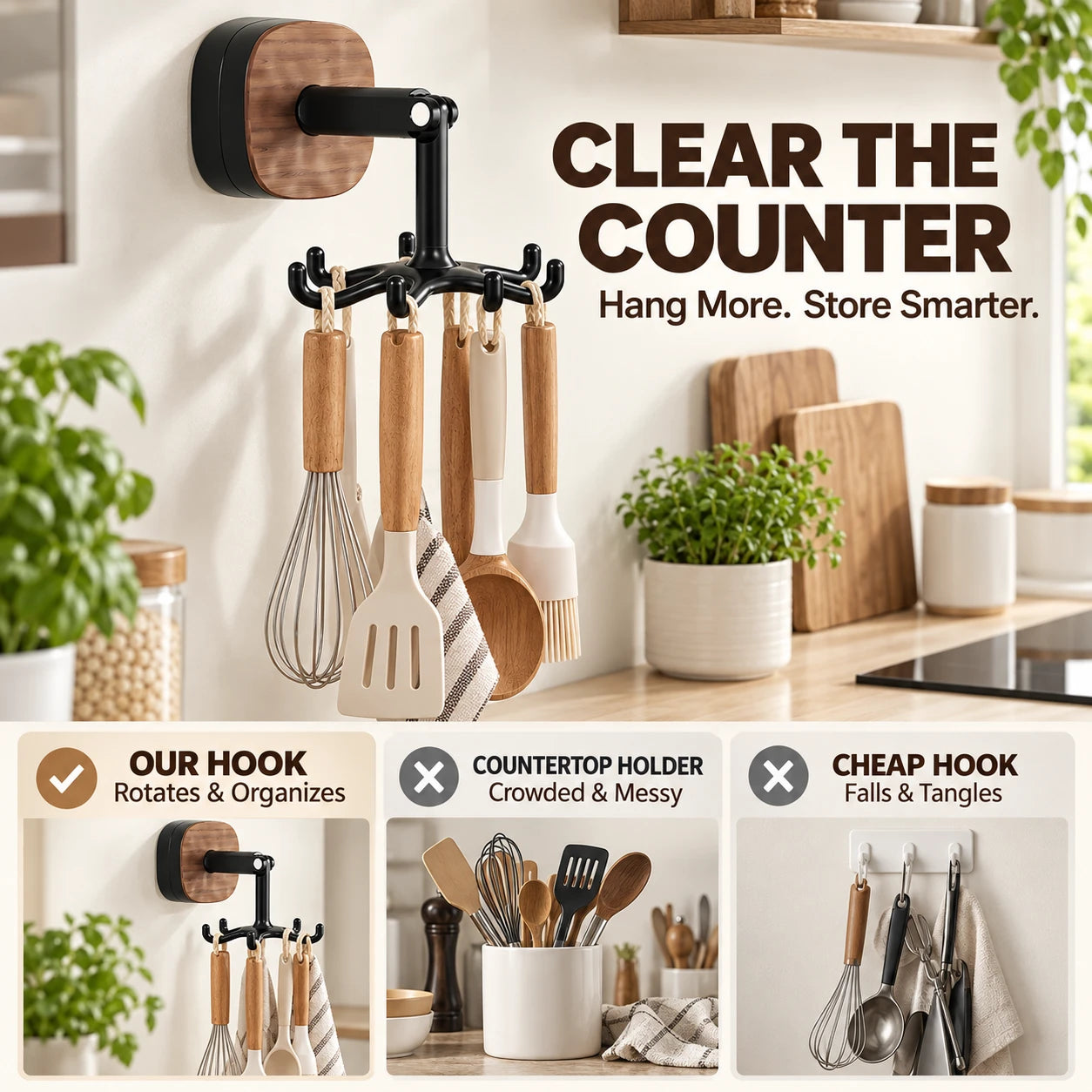 Rotating Hanging Organizer – Drill-Free Multi-Room Storage