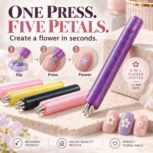 5-Petal Flower Nail Art Stamp | DIY Floral Nail Tool