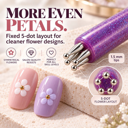 5-Petal Flower Nail Art Stamp | DIY Floral Nail Tool