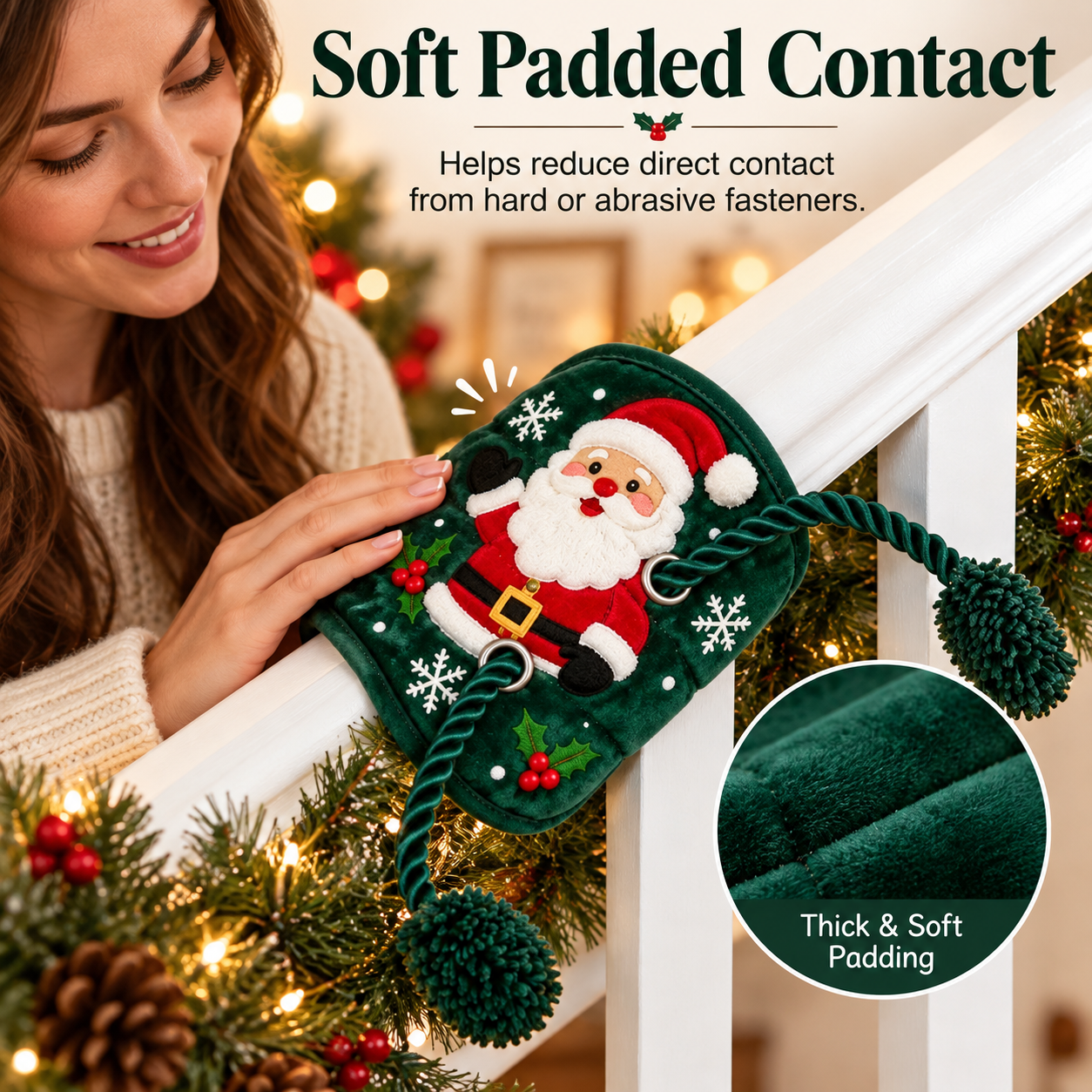 🔥 Elevate Your Holiday Decor in Seconds! Cute Twistable Christmas Wreath & Banister Ties 🎁
