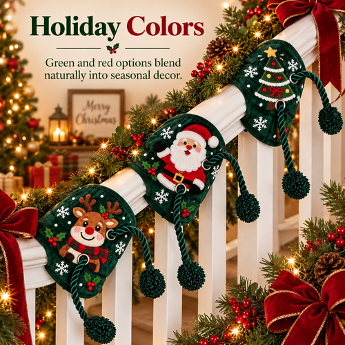 🔥 Elevate Your Holiday Decor in Seconds! Cute Twistable Christmas Wreath & Banister Ties 🎁