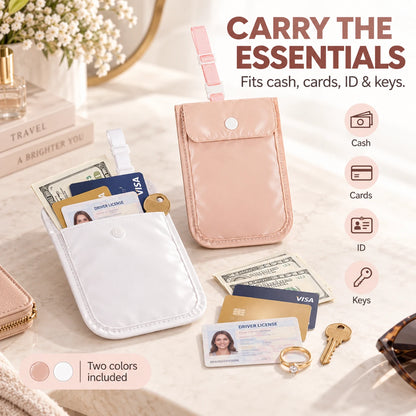 Hidden Bra Wallet for Women | Discreet Travel 2-Pack