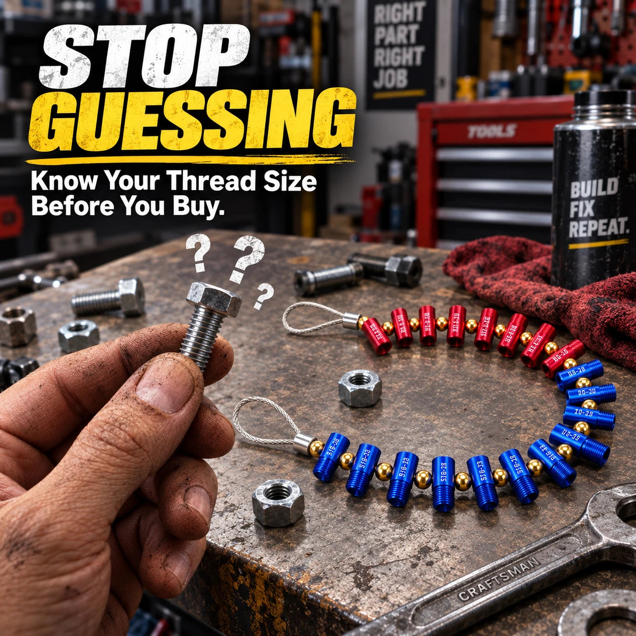 Metric & SAE Thread Checker for Bolts, Nuts & Holes