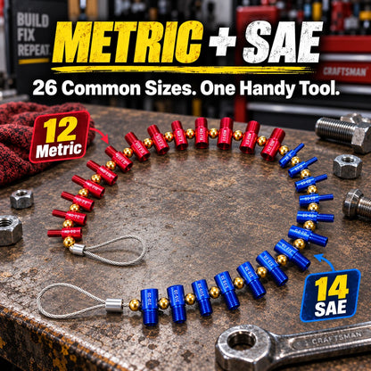 Metric & SAE Thread Checker for Bolts, Nuts & Holes