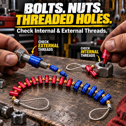 Metric & SAE Thread Checker for Bolts, Nuts & Holes