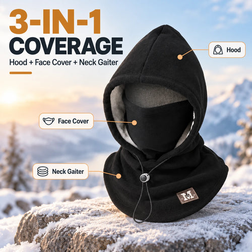 Winter Fleece Balaclava Hood – 3-in-1 Face & Neck Gaiter