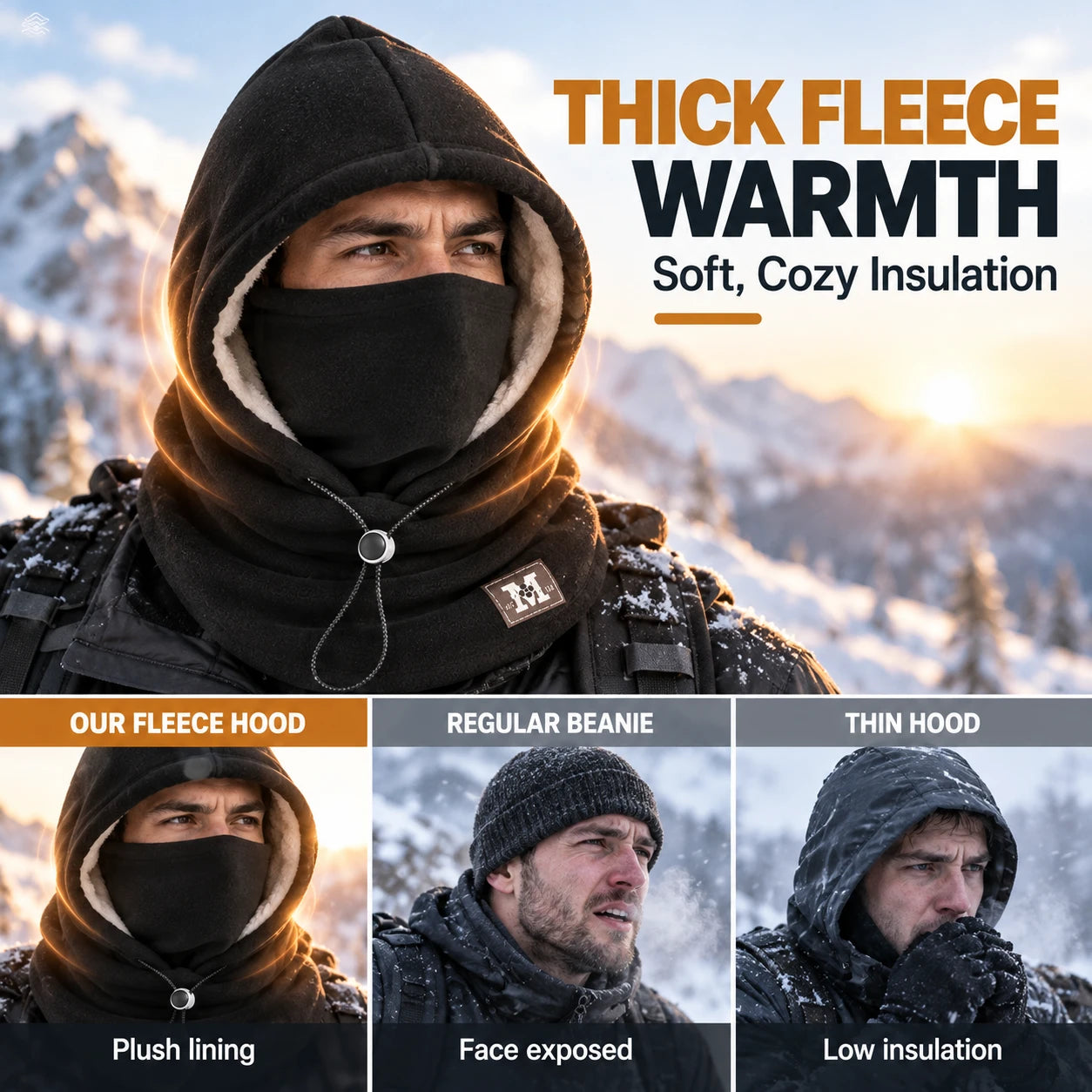 Winter Fleece Balaclava Hood – 3-in-1 Face & Neck Gaiter
