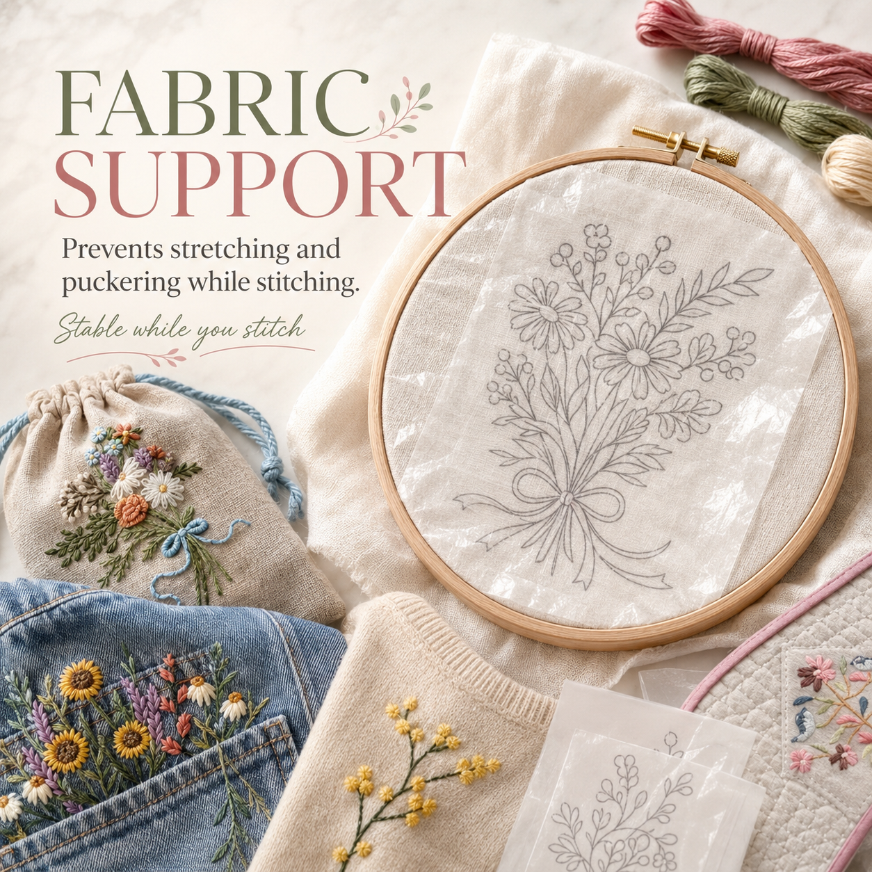 Printable Water-Soluble Sticky Embroidery Stabilizer🪡