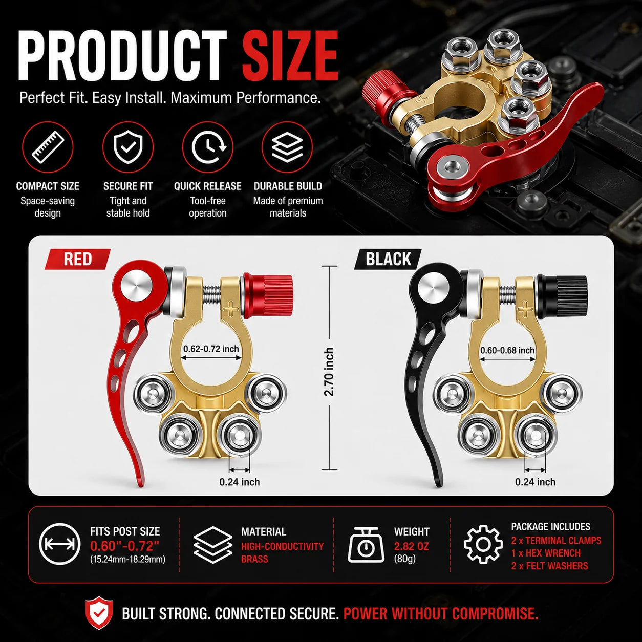4-Post Quick Release Battery Clamps