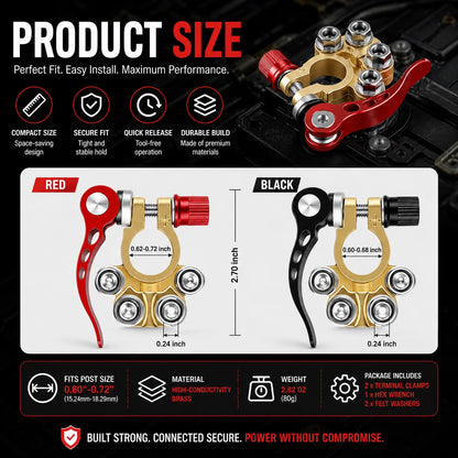 4-Post Quick Release Battery Clamps