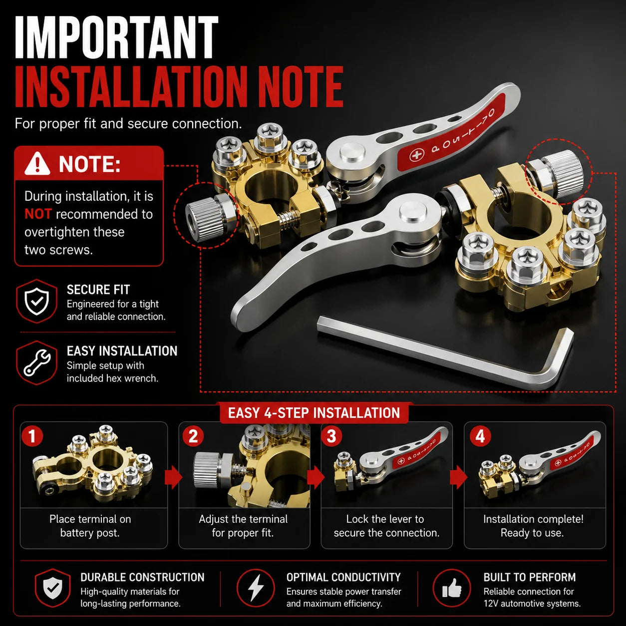 4-Post Quick Release Battery Clamps