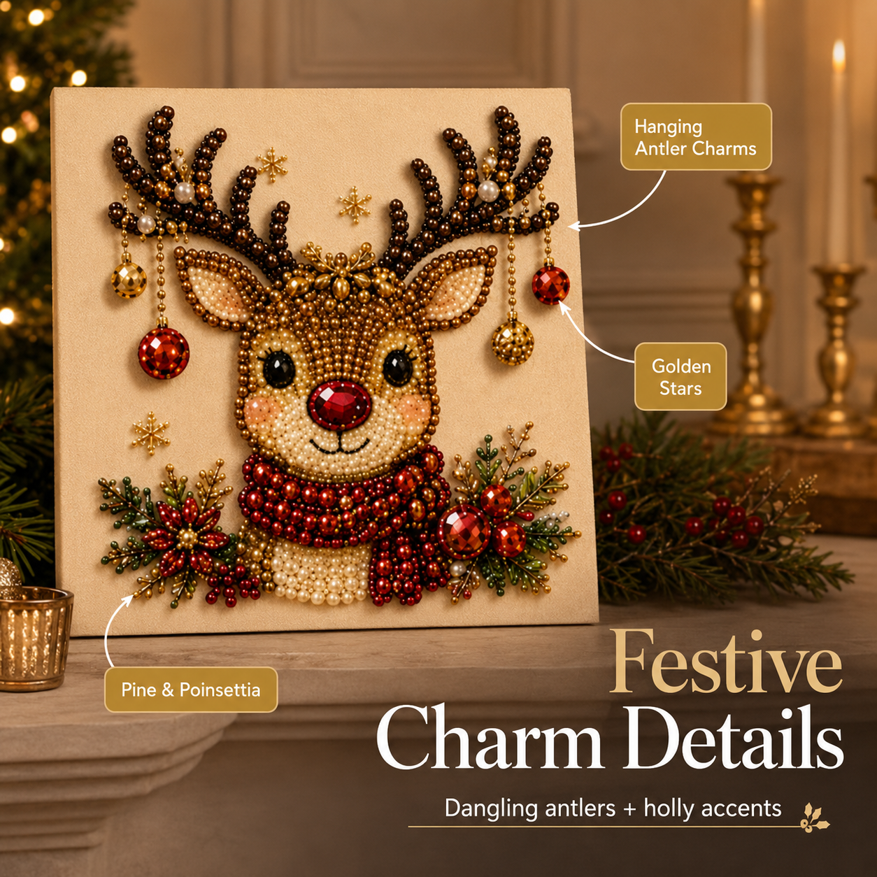 DIY Christmas Reindeer Framed Pearl Painting Kit🎁