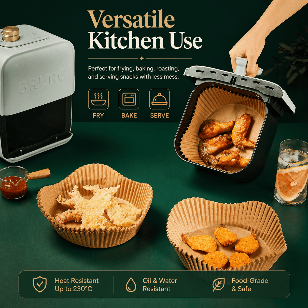 🍟 Air Fryer Paper Liners – Clean Cooking Made Easy ✨