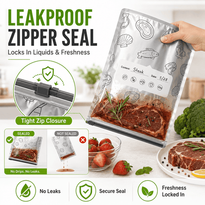 🥗 Reusable Foil Storage Bags – Fresh & Sealed