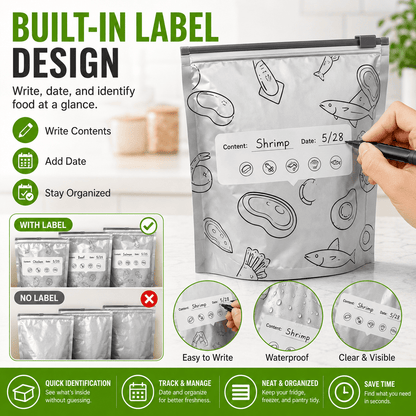 🥗 Reusable Foil Storage Bags – Fresh & Sealed
