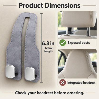 Car Headrest Hooks for Bags | Dual Hook Organizer