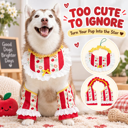 Christmas Apple Dog Costume & Holiday Photo Outfit