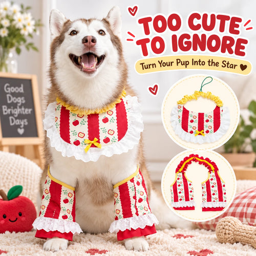 Christmas Apple Dog Costume & Holiday Photo Outfit