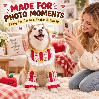 Christmas Apple Dog Costume & Holiday Photo Outfit