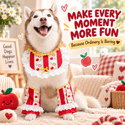 Christmas Apple Dog Costume & Holiday Photo Outfit
