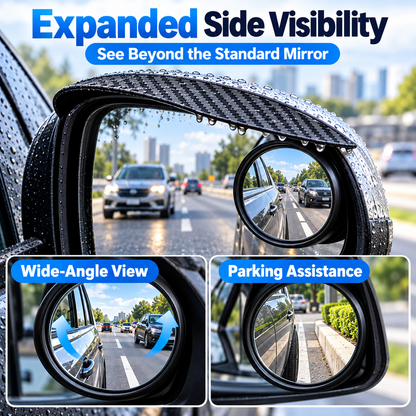2-Pack 360° Adjustable Blind Spot Mirrors with Rain Guards