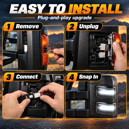 LED truck mirror light replacement installation guide