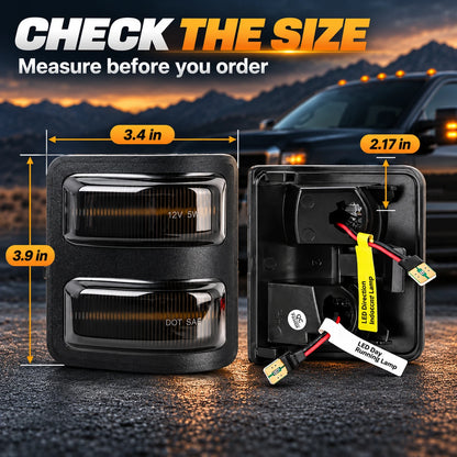 LED side mirror light dimensions in inches