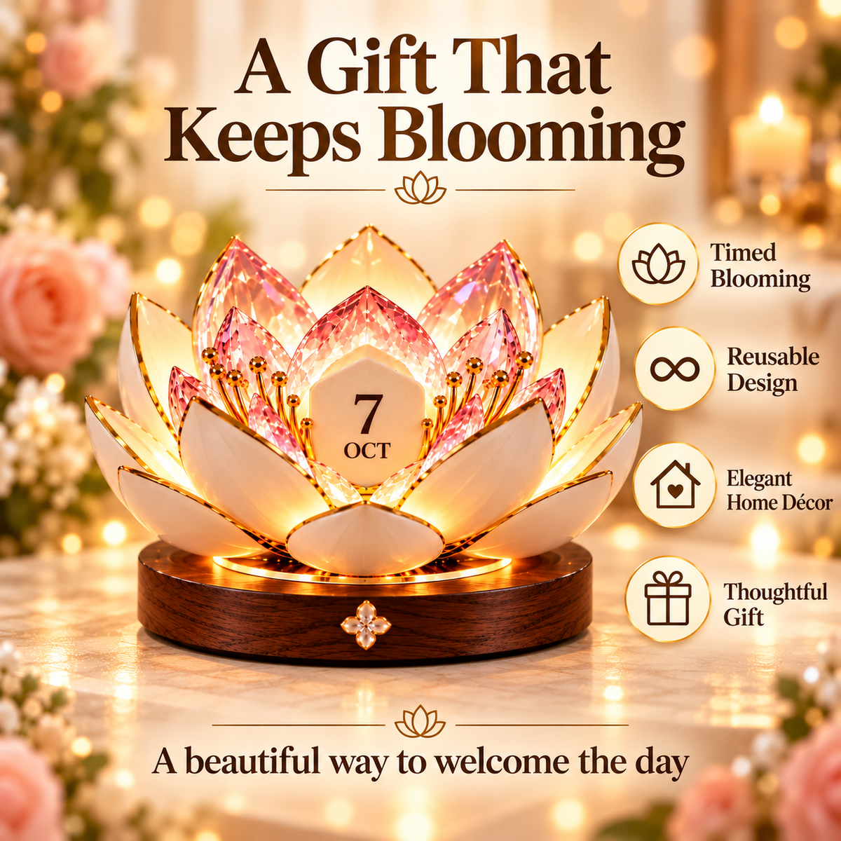 🌸✨ Automatic Blooming Perpetual Calendar 🌷 A Flower That Blooms Year After Year ♾️💖