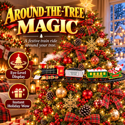 🎄🚂 Christmas Magic Express Train Set – Around the Tree with Lights, Sounds & Steam ✨🎅