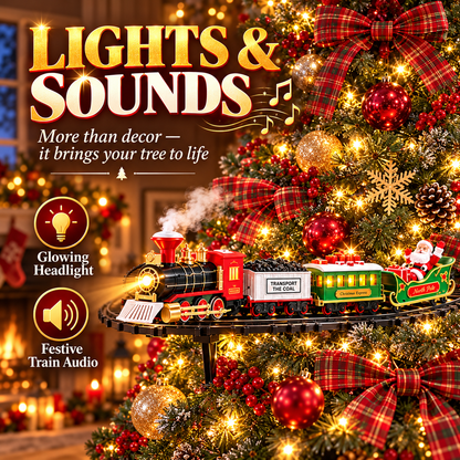 🎄🚂 Christmas Magic Express Train Set – Around the Tree with Lights, Sounds & Steam ✨🎅