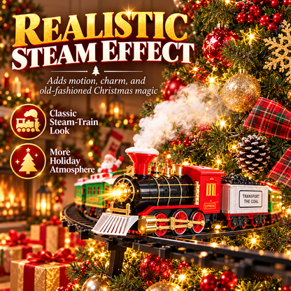 🎄🚂 Christmas Magic Express Train Set – Around the Tree with Lights, Sounds & Steam ✨🎅