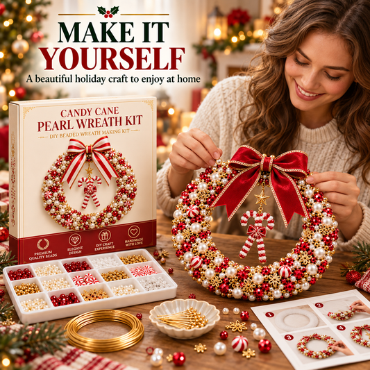 DIY Christmas Pearl Wreath Kit – Create Your Own Beautiful Holiday Decor