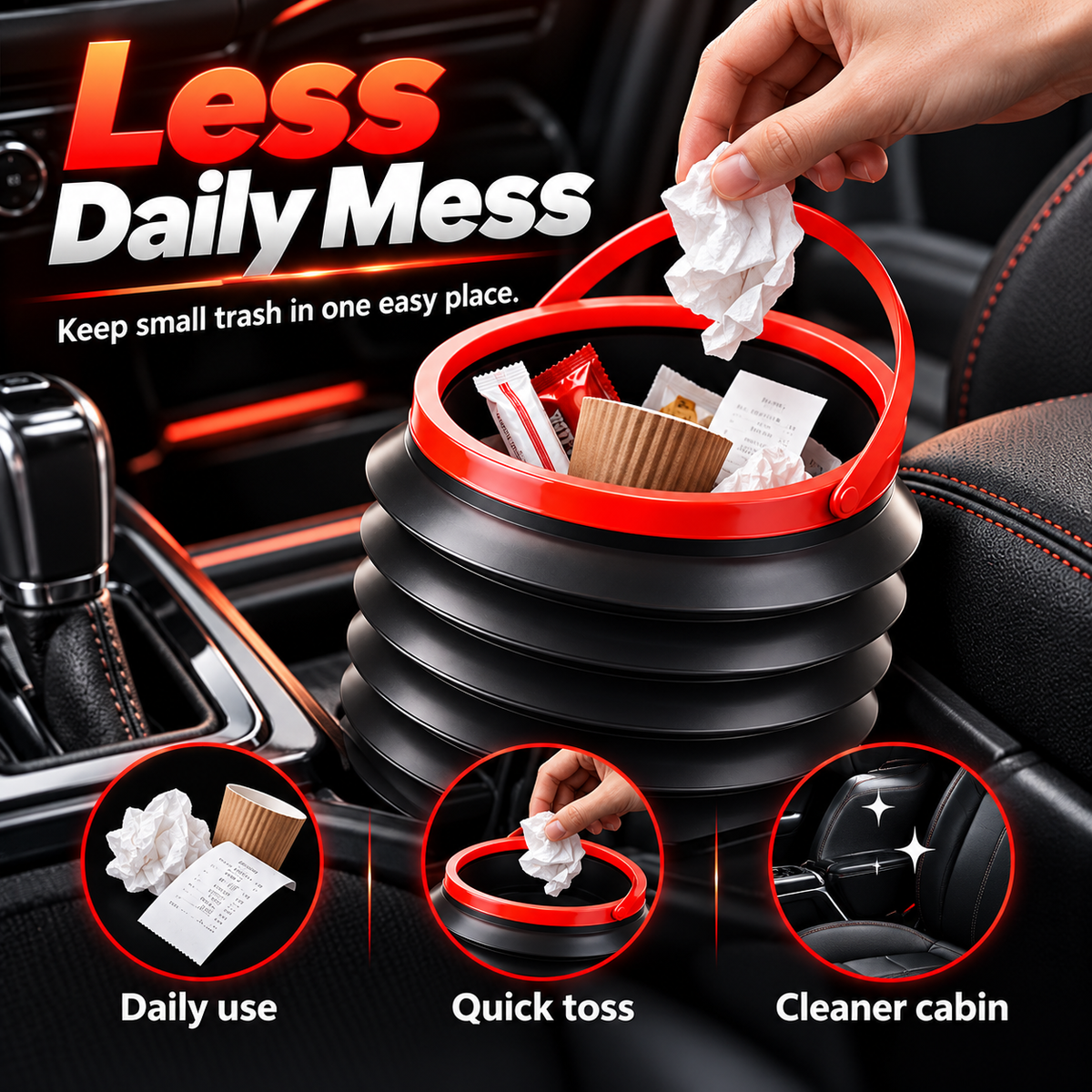 Foldable Car Trash Can