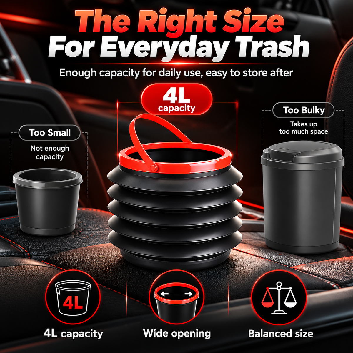 Foldable Car Trash Can