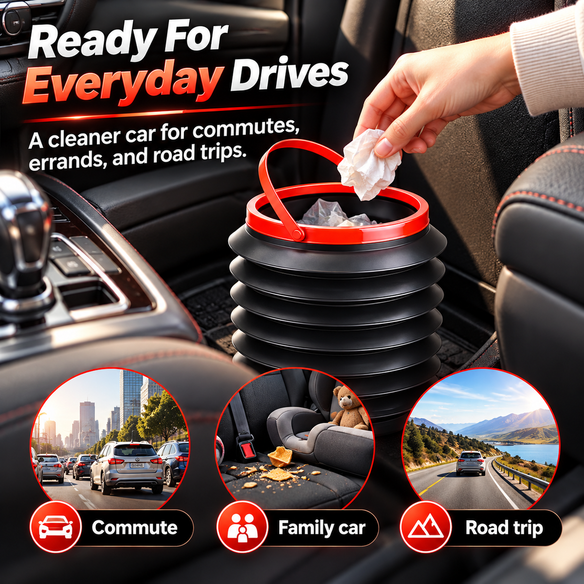 Foldable Car Trash Can