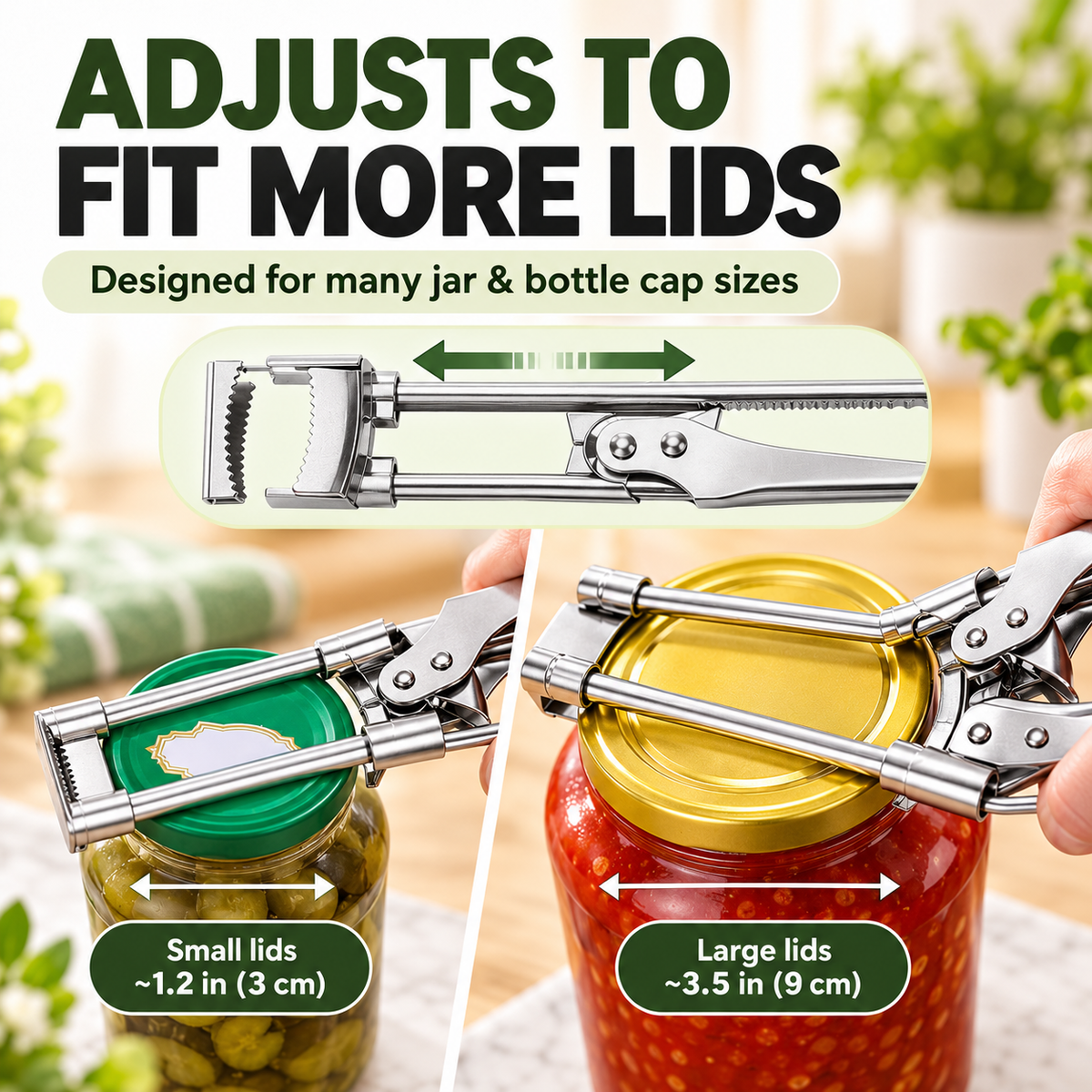 🙌Multifunctional Adjustable Can Opener – Designed for Those with Limited Hand Strength