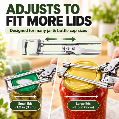 🙌Multifunctional Adjustable Can Opener – Designed for Those with Limited Hand Strength