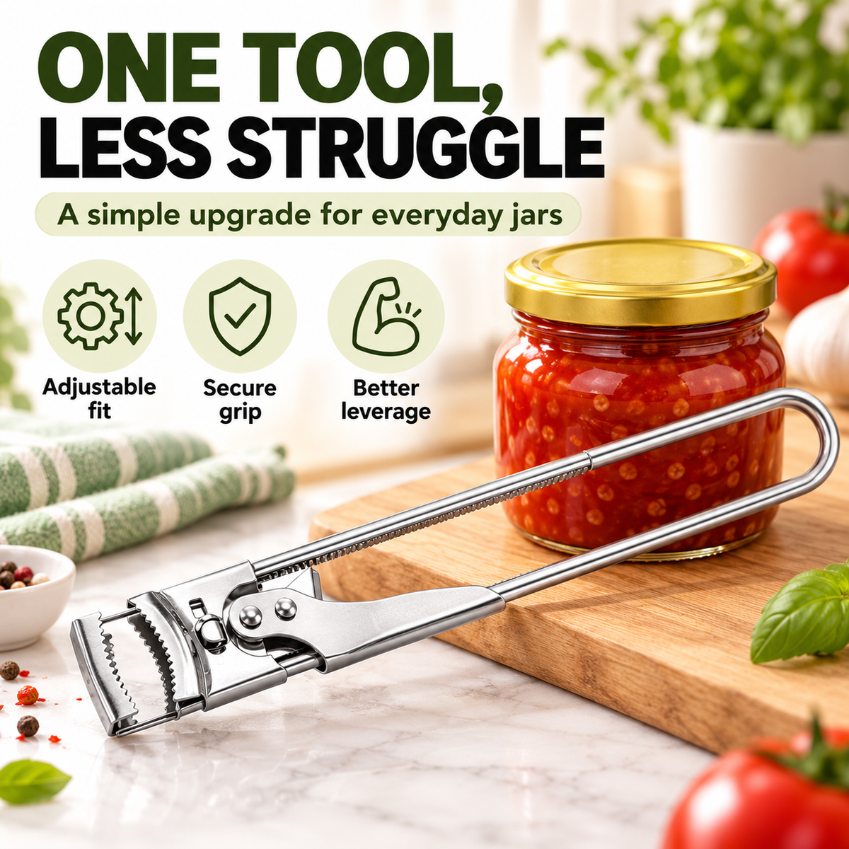 🙌Multifunctional Adjustable Can Opener – Designed for Those with Limited Hand Strength
